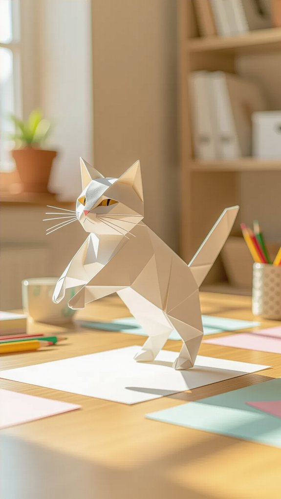 origami jumping cat projects