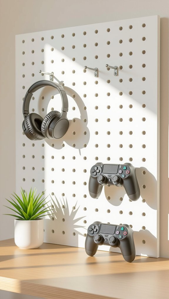 pegboard organization for gaming