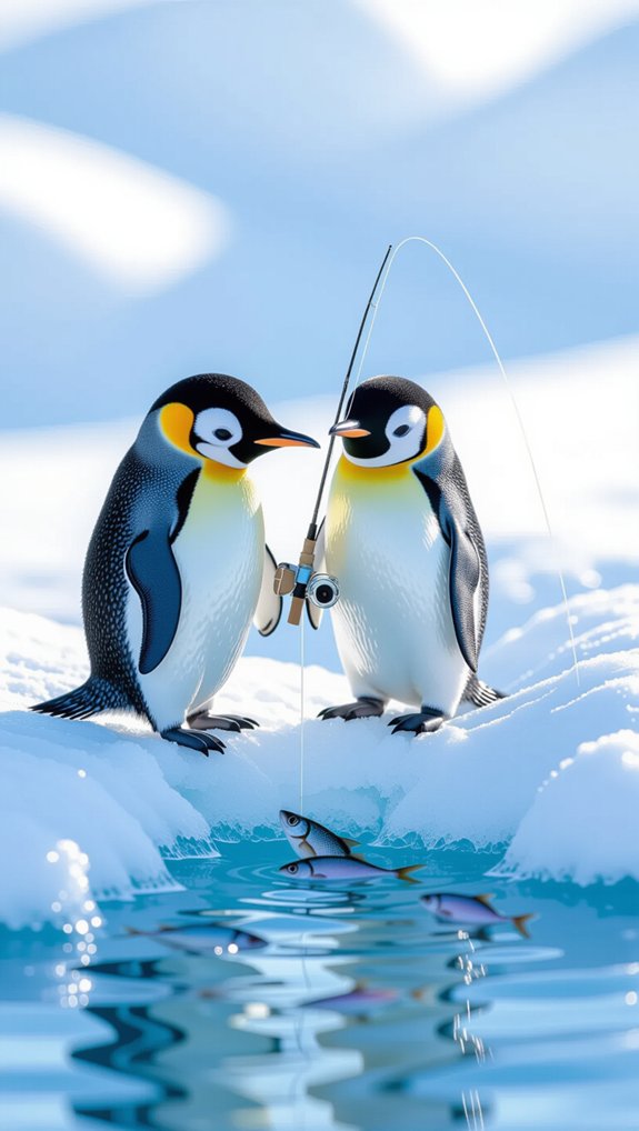 penguin ice fishing game