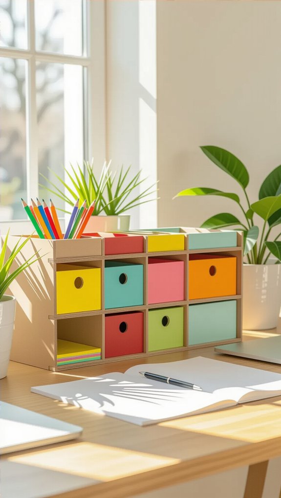 recycled box desk organizers
