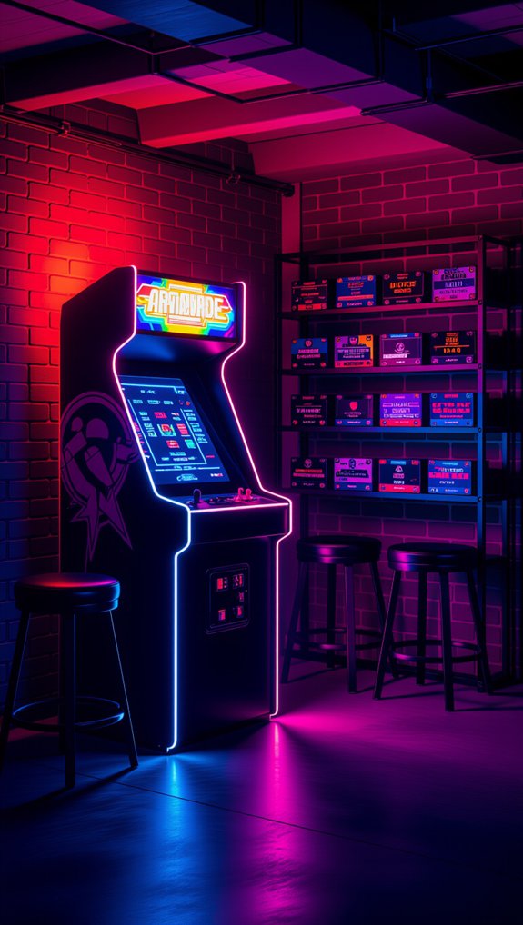 retro arcade game room