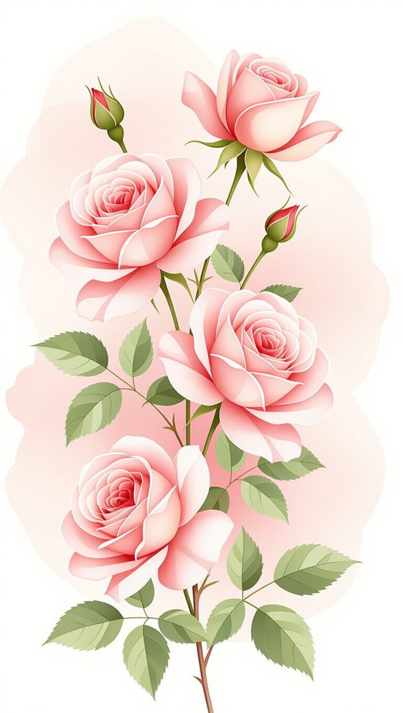 romantic watercolor rose paintings