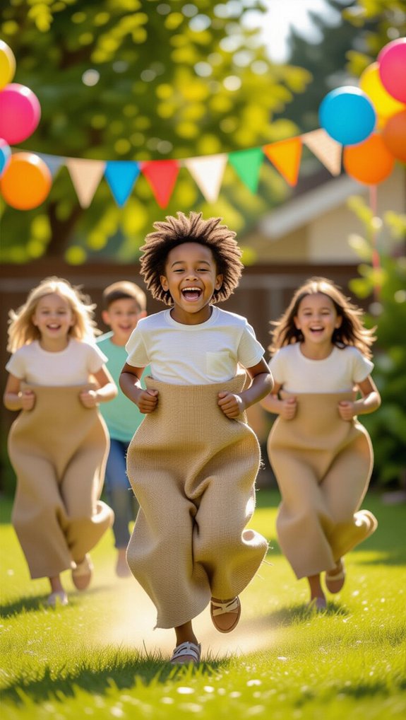 sack race hopping fun