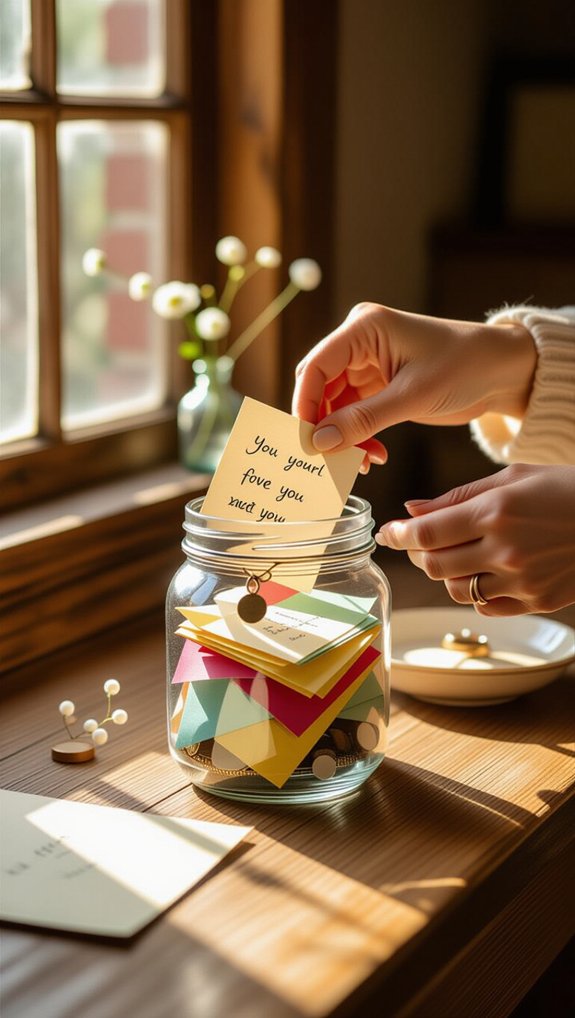 sentimental keepsakes in jars
