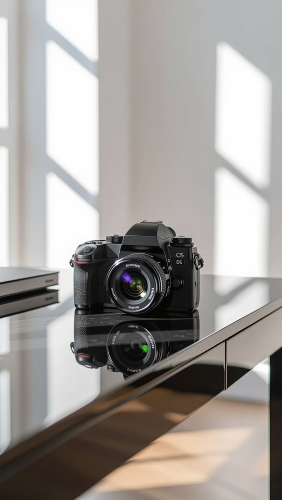 sleek black lacquer desk