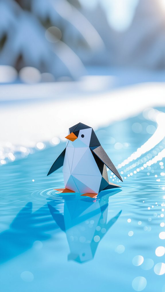 sliding penguin paper craft