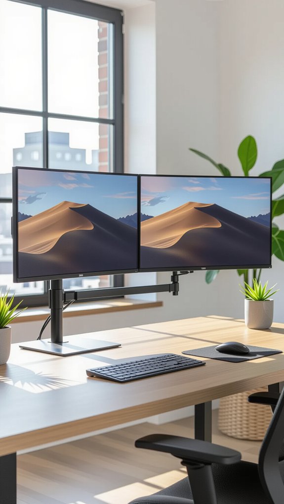 space saving monitor arm solution