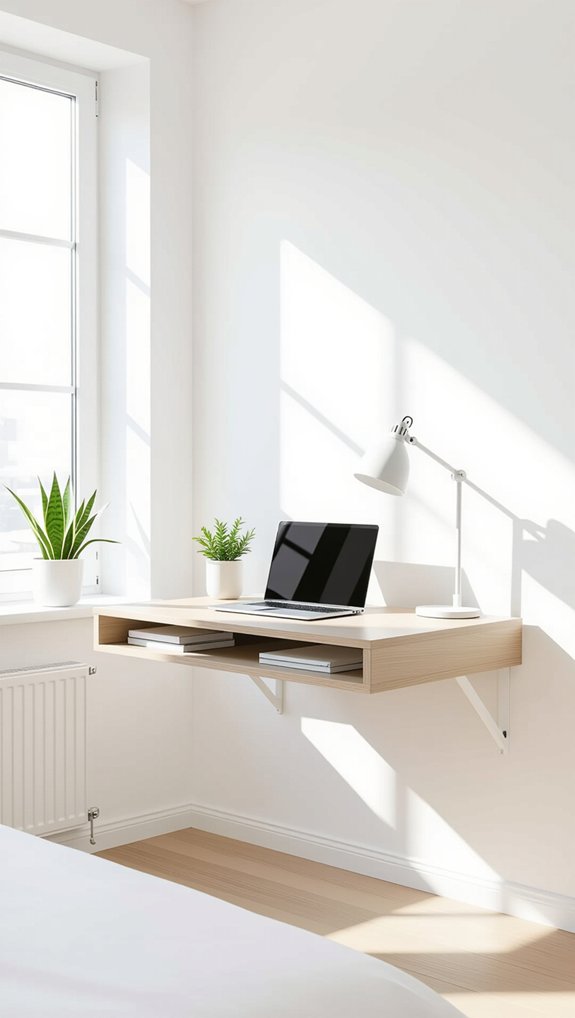 space saving wall mounted desk