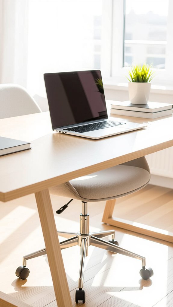 spacious organized adjustable workspace