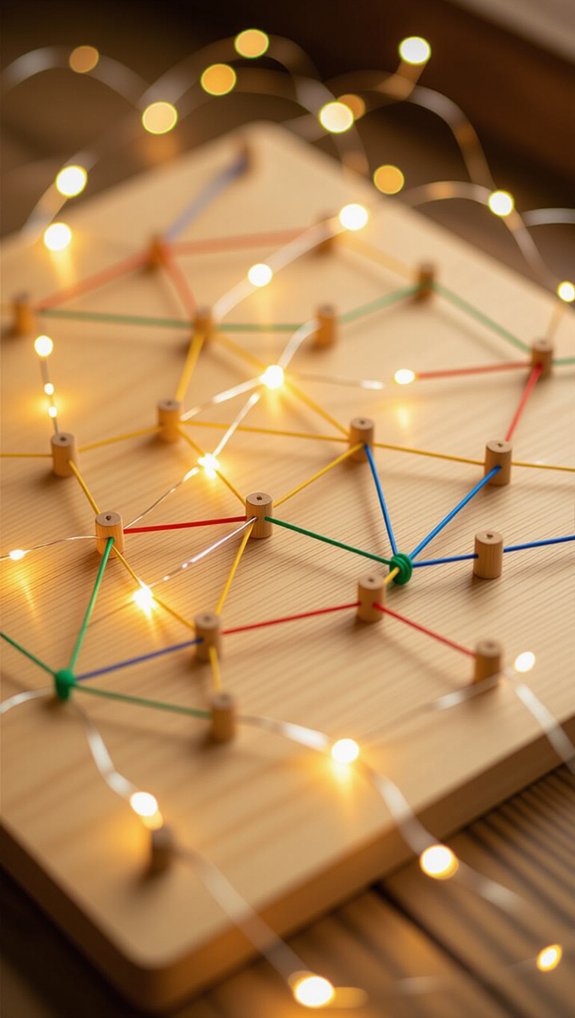 sparkly geoboard star patterns