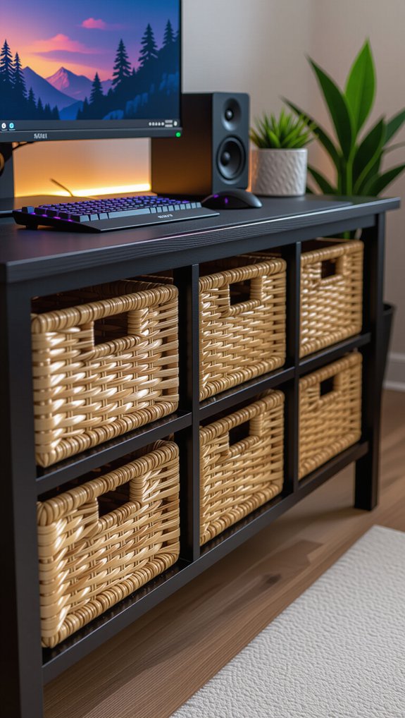 stylish gaming desk organization