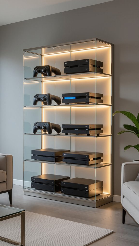 stylish glass metal cabinets