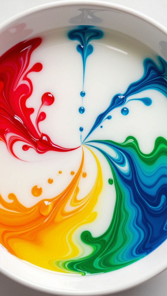 swirling rainbow color explosion