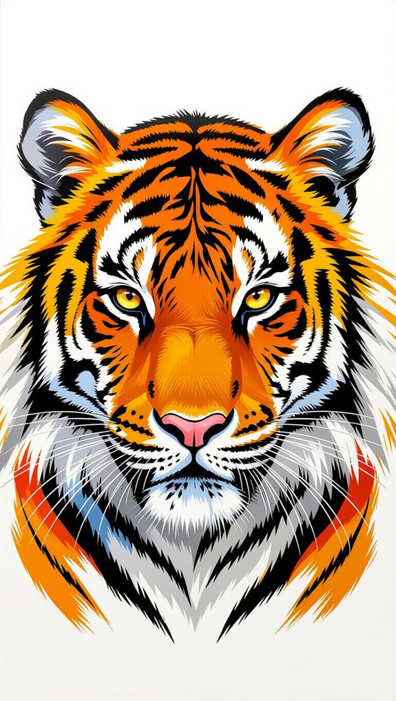 symmetrical tiger print painting