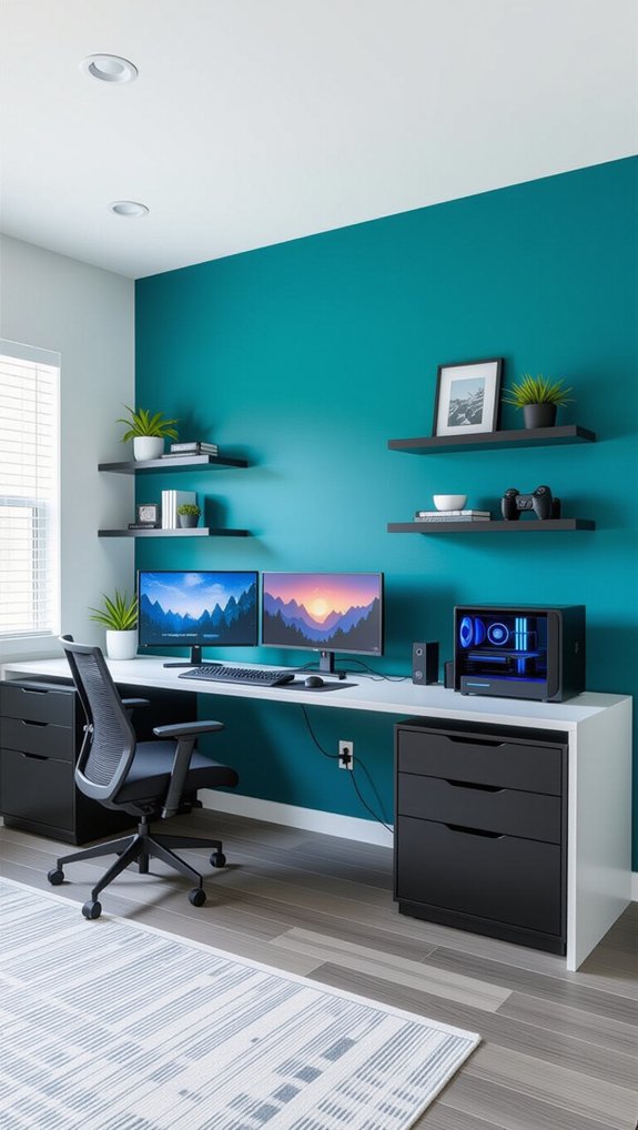 teal accent wall upgrade