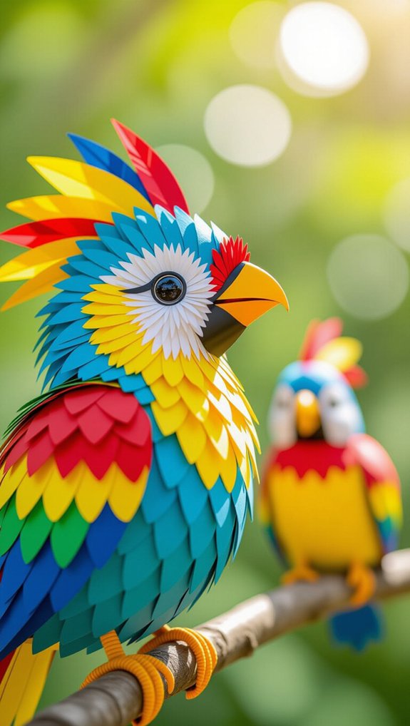 tropical bird paper crafts