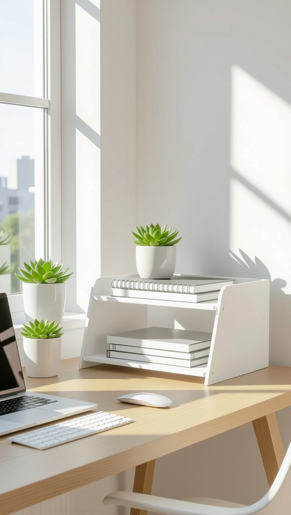 two tier desk organization system