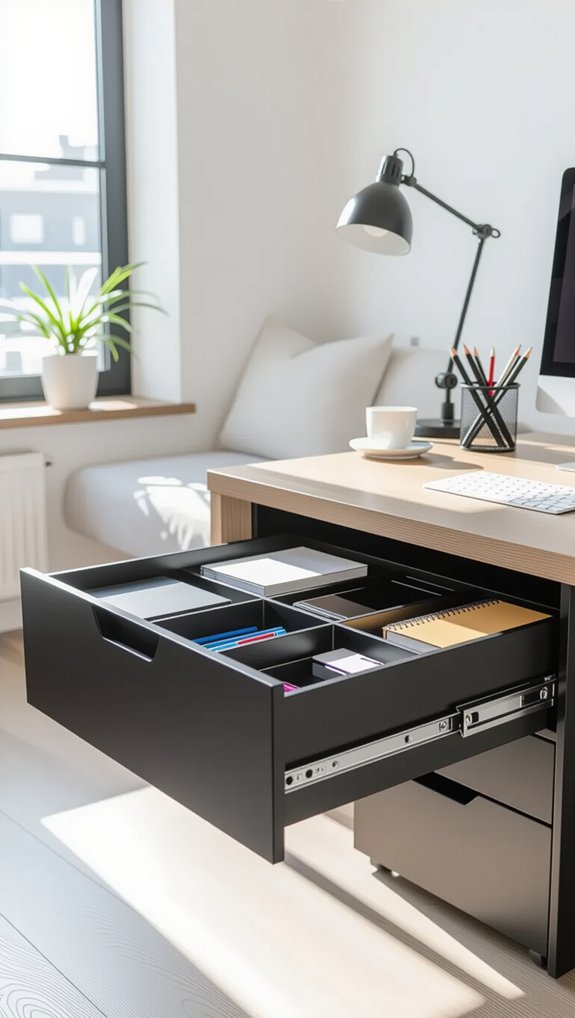 under desk storage organization system