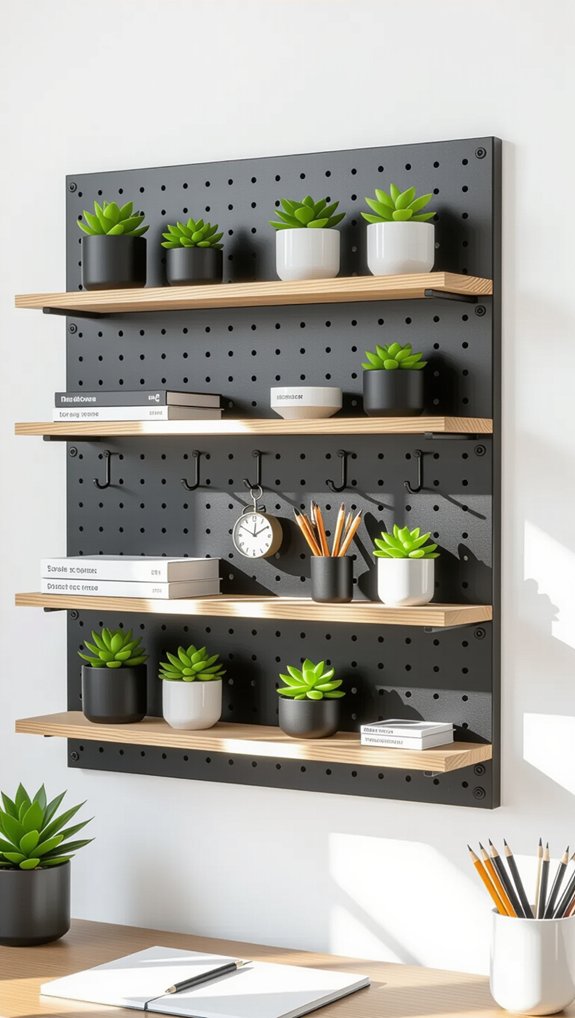 wall mounted pegboard organizer