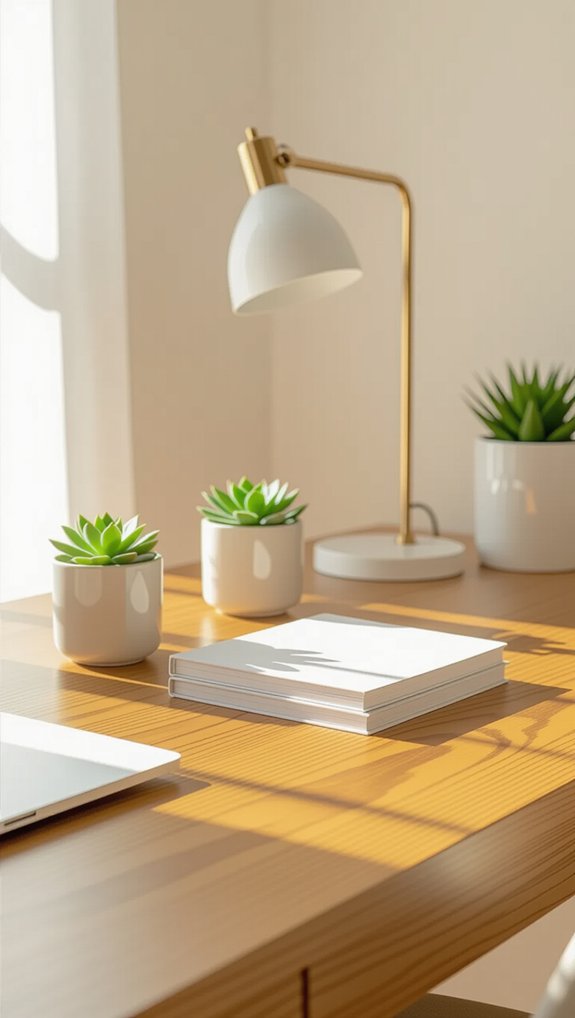 warm cozy wood workspace