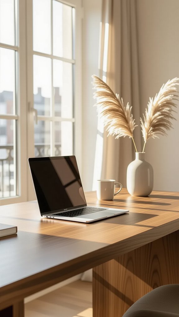 warm elegant walnut desk