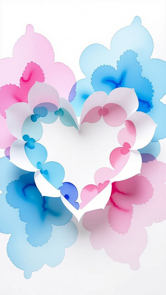 watercolor heart resist technique