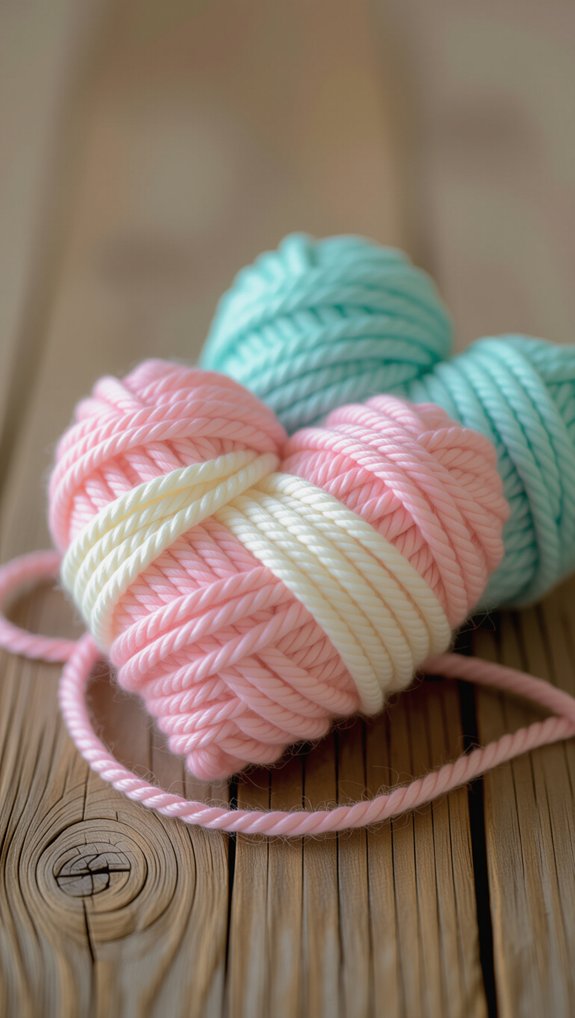 yarn wrapped heart decorations