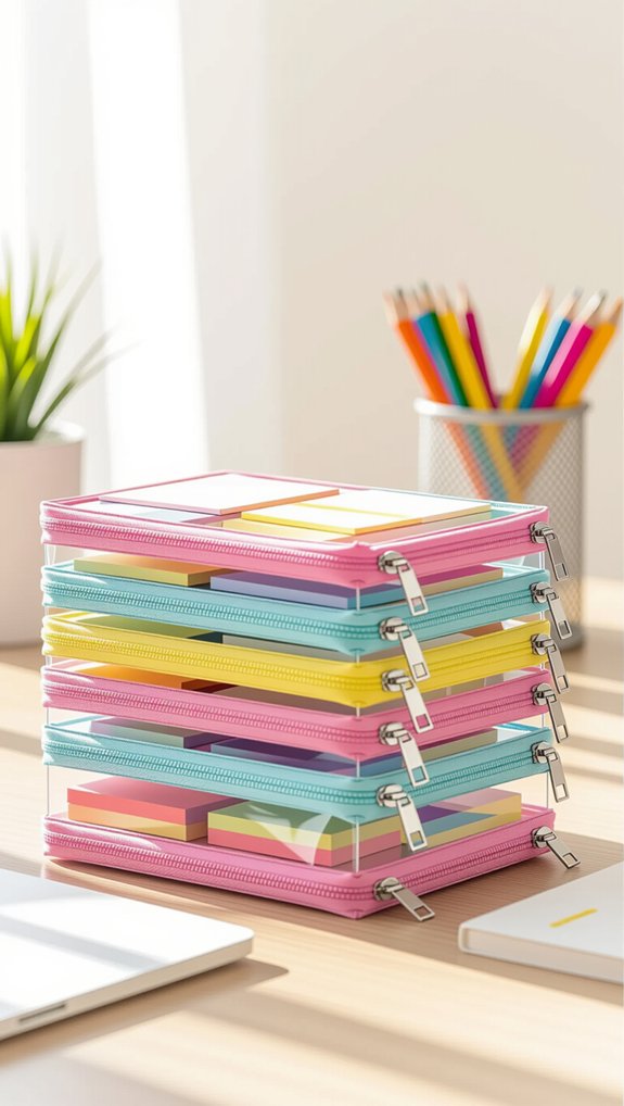 zippered pouches for organization