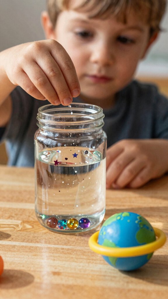 glowing nebula galaxy in jar