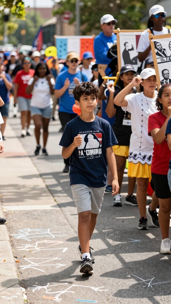 mlk timeline parade in school