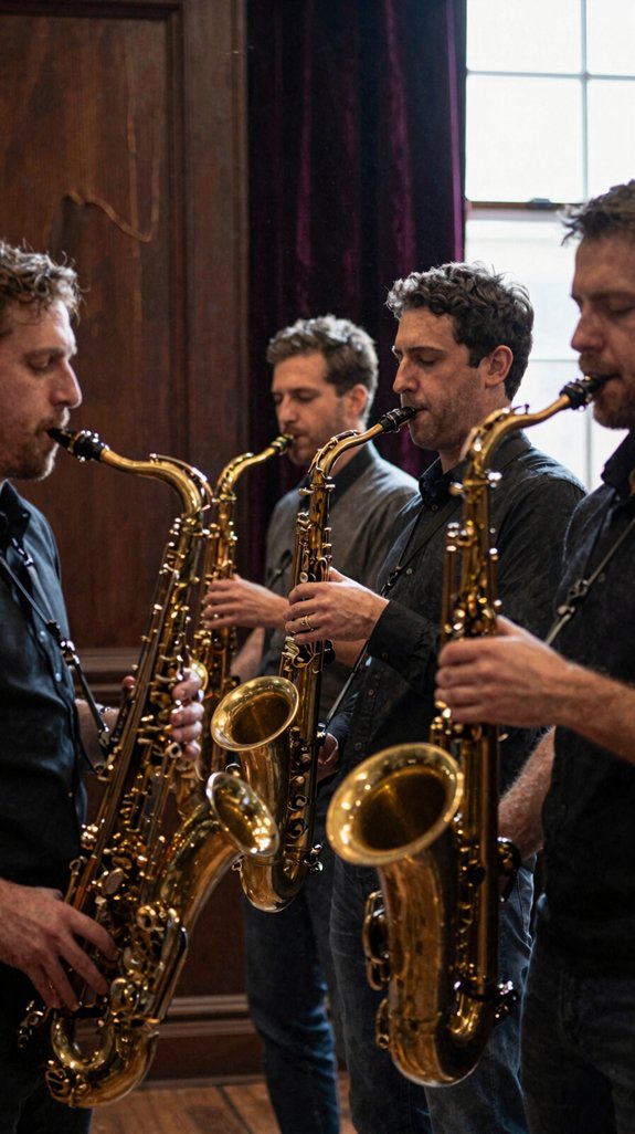 modal jazz breathes bebop recedes