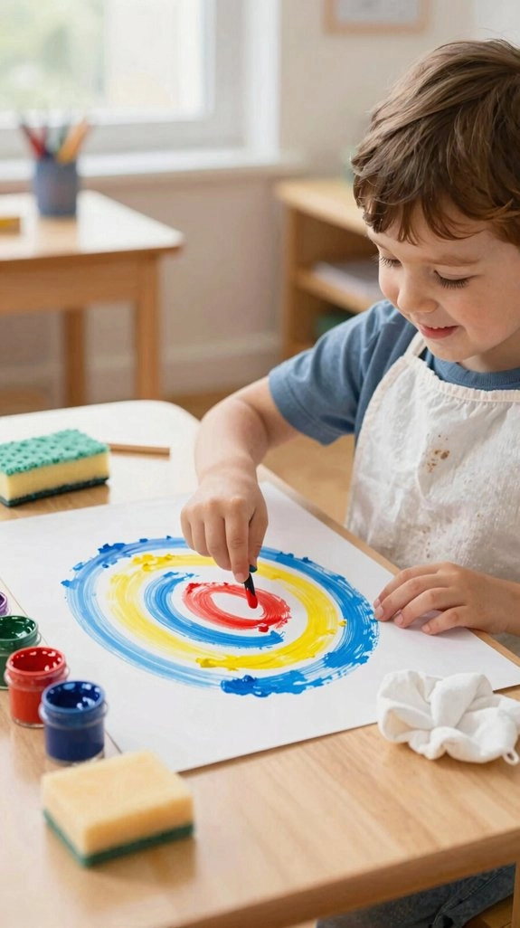 colorful finger paint exploration