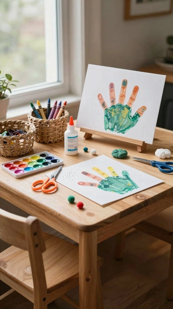 outdoor low mess art station