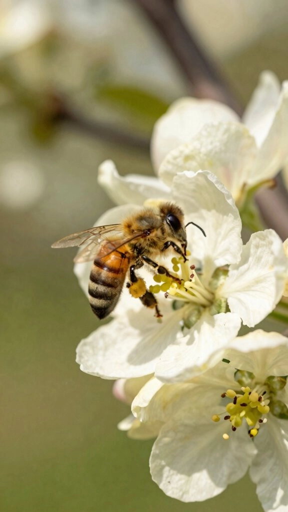 bees pollinate for food