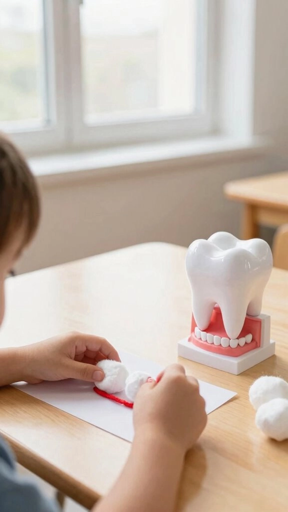 tooth brushing sensory art play